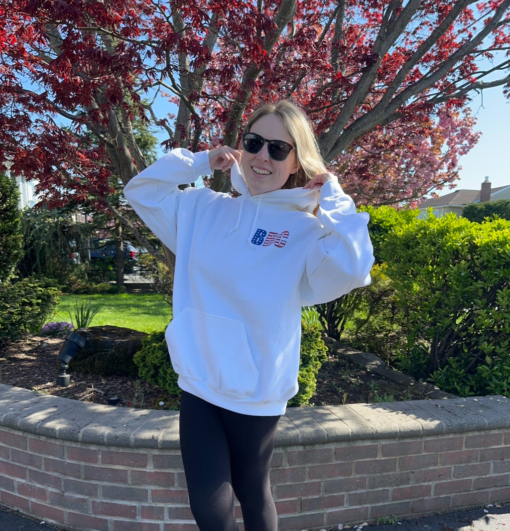 Fourth of July | White Pullover Hoodie | ADULT (PRE-ORDER)