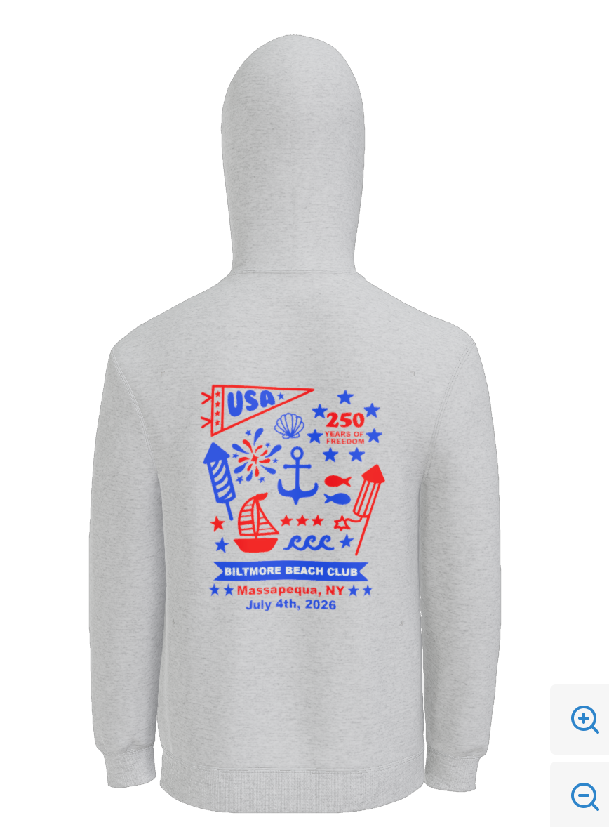 Fourth of July | Grey Zip Up Hoodie | ADULT (PRE-ORDER)