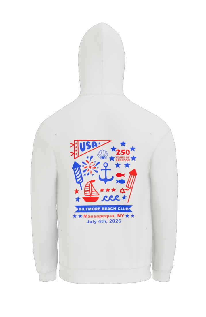 Fourth of July | White Pullover Hoodie | ADULT (PRE-ORDER)