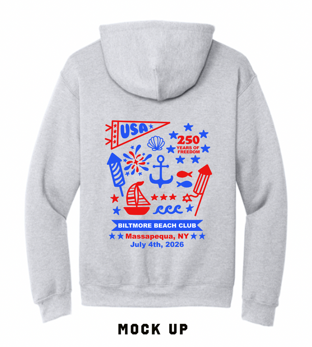 Fourth of July | Grey Pullover Hoodie | Adult (PRE-ORDER)